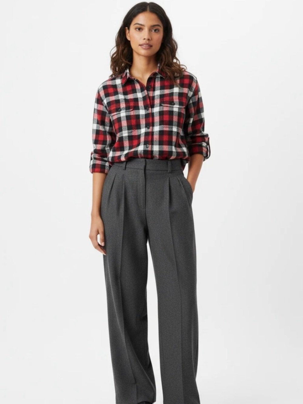 Woolrich red plaid flannel shirt Size XL women cotton classic fit cowgirl